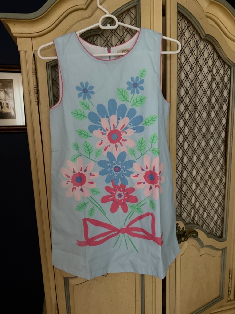Beaufort bonnet Company NWT size 12 Anne Charlotte Shift Dress with Pink Bow